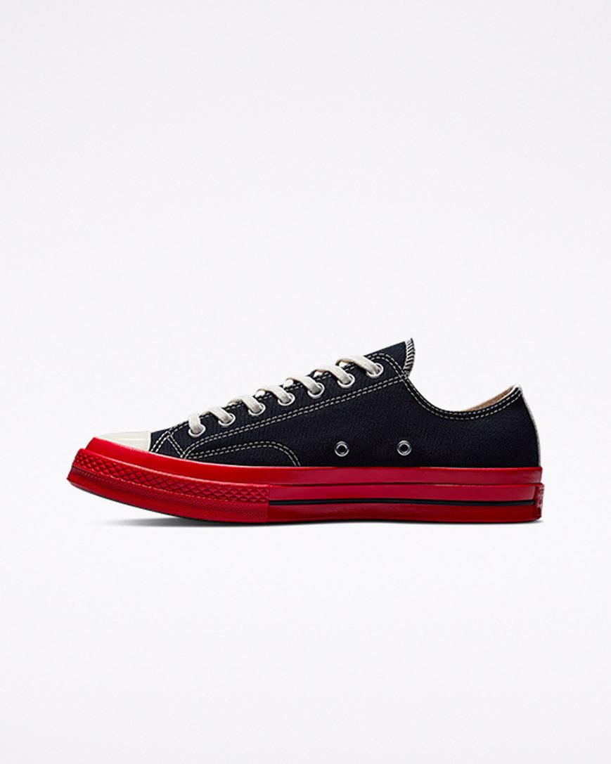 Tenisi Barbati Converse x Comme des Garçons PLAY Chuck 70 Negrii Rosii | RO TULIZ058